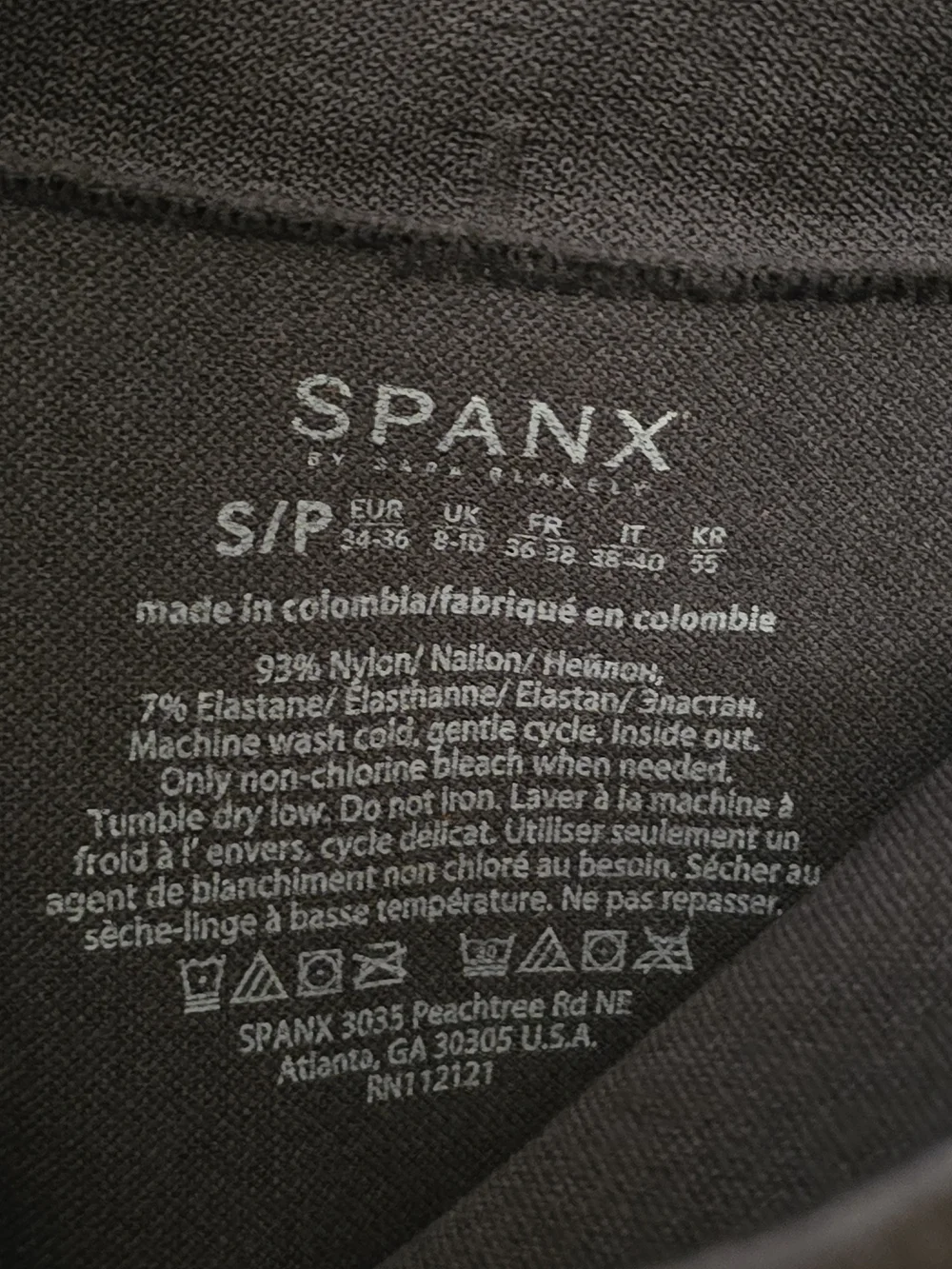 SPANX Black High Rise Shaping Leggings Tummy Control Skinny Stretch Size Small